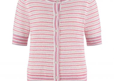 Gerry Weber γυναικεία πλεκτή ζακέτα με ριγέ σχέδιο - 530141-35753 Ροζ - GERRY WEBER - 