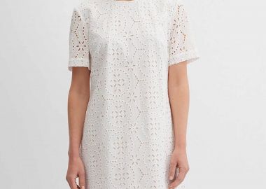 Gerry Weber γυναικείο midi φόρεμα με διάτρητο κεντητό σχέδιο - N68655102040 Λευκό - GERRY WEBER - 
