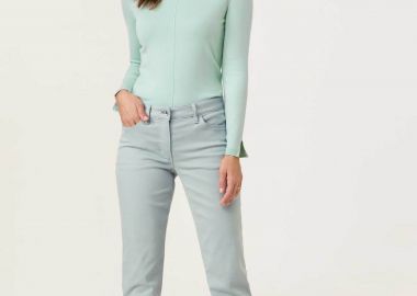 Gerry Weber γυναικείο μονόχρωμο παντελόνι denim - 322061-66220 Βεραμάν - GERRY WEBER - 