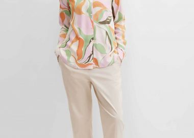 Gerry Weber γυναικείο παντελόνι cropped Tapered Fit - N67102129042 Μπεζ - GERRY WEBER - 
