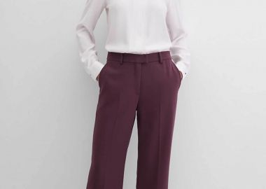 Gerry Weber γυναικείο παντελόνι με τσάκιση Classic Straight Leg - 120031-52036 Μπορντό - GERRY WEBER - 