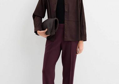 Gerry Weber γυναικείο παντελόνι με τσάκιση Loose Fit - 922014-62002 Μπορντό - GERRY WEBER - 