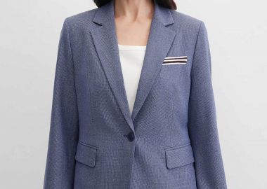 Gerry Weber γυναικείο πλεκτό σακάκι με contrast λεπτομέρειες - N60154399044 Μπλε - GERRY WEBER - 
