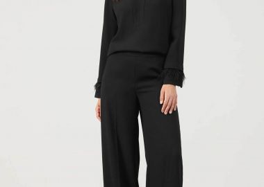 Gerry Weber γυναικείο ψηλόμεσο παντελόνι μονόχρωμο σε ίσια γραμμή - 420036-31235 Μαύρο - GERRY WEBER - 