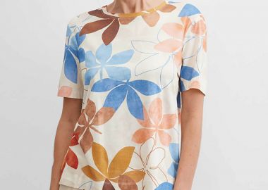 Gerry Weber γυναικείο T-shirt με all-over floral print - N61721393044 Μπεζ - GERRY WEBER - 