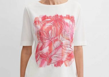 Gerry Weber γυναικείο T-shirt με floral print - N61718331040 Λευκό - GERRY WEBER - 