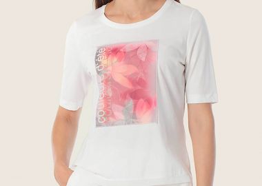 Gerry Weber γυναικείο T-shirt με floral print - N61724121040 Λευκό - GERRY WEBER - 