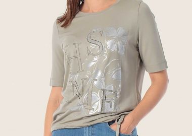 Gerry Weber γυναικείο T-shirt με graphic print - N61716285042 Γκρι Πράσινο - GERRY WEBER - 