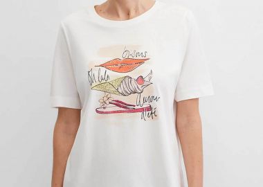 Gerry Weber γυναικείο T-shirt με graphic print - N61725159042 Λευκό - GERRY WEBER - 
