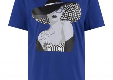 Gerry Weber γυναικείο T-shirt με μπροστινό τύπωμα - 570319-35019 Μπλε - GERRY WEBER - 