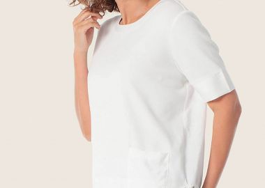 Gerry Weber γυναικείο T-shirt με ρυθμιζόμενο λάστιχο Loose Fit - N61728121048 Λευκό - GERRY WEBER - 