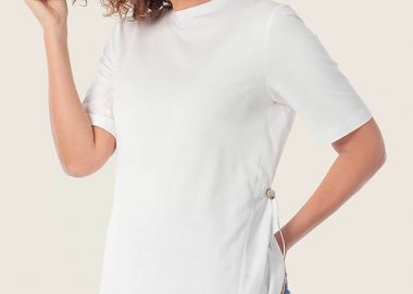 Gerry Weber γυναικείο T-shirt με ρυθμιζόμενο λάστιχο στη μέση - N61734121040 Λευκό - GERRY WEBER - 