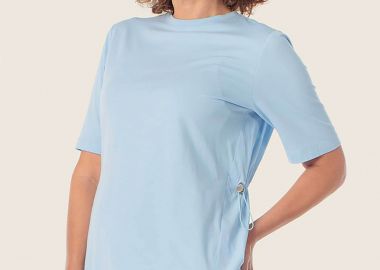 Gerry Weber γυναικείο T-shirt με ρυθμιζόμενο λάστιχο στη μέση - N61734125040 Γαλάζιο - GERRY WEBER - 