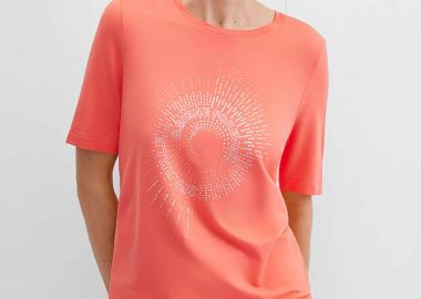 Gerry Weber γυναικείο T-shirt με στρας Straight Cut - N61731181040 Κοραλί - GERRY WEBER - 