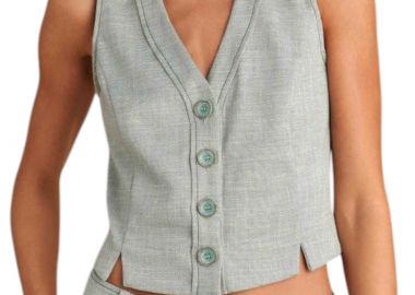 Γιλέκο Attrattivo Κοντό Με Κουμπιά 91098612-LIGHT KHAKI Γυναικείο - Attrattivo - 