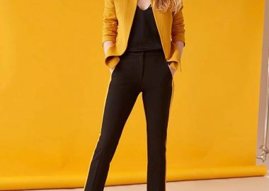 Ginger carrot γυναικείο παντελόνι με απλικε στο πλαί - SOU - 