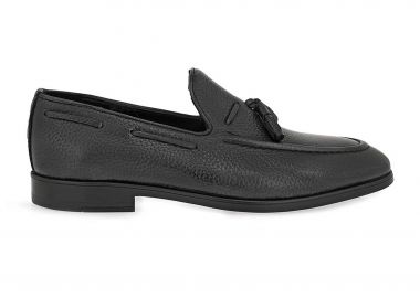 Giovanni Morelli ανδρικά δερμάτινα loafers μονόχρωμα - W553H40511E1 Μαύρο - GIOVANNI MORELLI - 