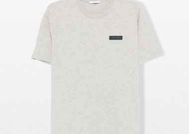 GIVENCHY Ανδρικό Γκρι Grosgrain Givenchy Patch T-shirt - GIVENCHY - 