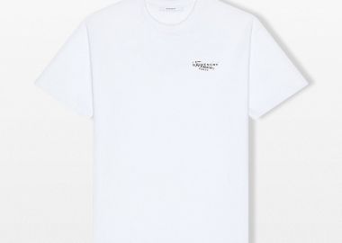 GIVENCHY Ανδρικό Λευκό Stamp Print T-Shirt - GIVENCHY - 