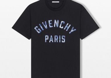 GIVENCHY Ανδρικό Μαύρο Embroidery Print T-Shirt - GIVENCHY - 