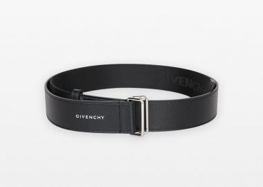 GIVENCHY Ανδρικό Μαύρο Logo Printed Double Buckle Belt - GIVENCHY - 