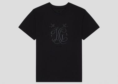 GIVENCHY Ανδρικό Μαύρο T-shirt In Cotton With HG Embroidery - GIVENCHY - 
