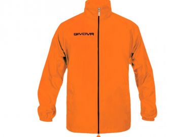 Givova Rain Basico RJ001 Ανδρικό Χειμωνιάτικο Μπουφάν Αδιάβροχο και Αντιανεμικό Orange Fluo - Givova - 