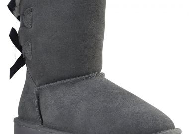 Γκρι δερμάτινο Australian Boot με κορδέλα Kelara K21215 - Kelara - 