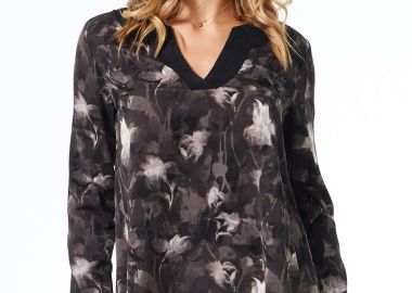 ΓΚΡΙ ΦΛΟΡΑΛ ΜΠΛΟΥΖΑ ΜΕ ΦΑΣΑ - Anna Raxevsky - 