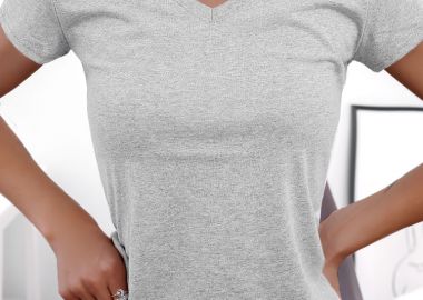 ΓΚΡΙ ΚΟΝΤΟΜΑΝΙΚΟ ΤSHIRT - OLLIE - sense-shop - 