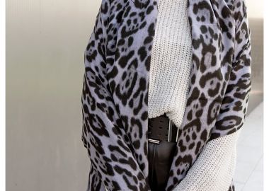 ΓΚΡΙ ΛΕΟΠΑΡ ΕΣΑΡΠΑ - MOHAIR - fashionroom - 