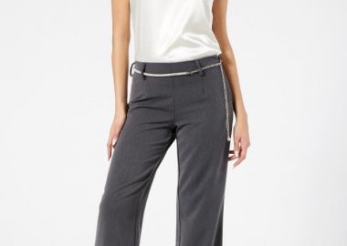 ΓΚΡΙ ΠΑΝΤΕΛΟΝΙ ΣΕ ΙΣΙΑ ΓΡΑΜΜΗ ΜΕ ΦΕΡΜΟΥΑΡ - Anna Raxevsky - 