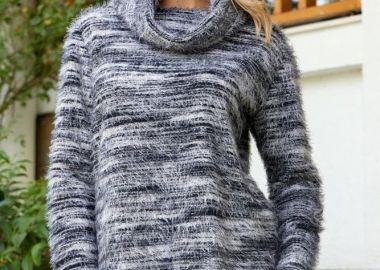 ΓΚΡΙ ΠΛΕΚΤΟ ΖΙΒΑΓΚΟ ΤΥΠΟΥ MOHAIR - Anna Raxevsky - 