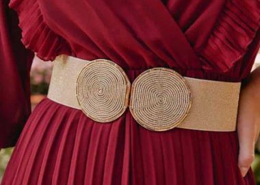 glam lurex ελαστική ζώνη Sia gold - PerfectDress.gr - 