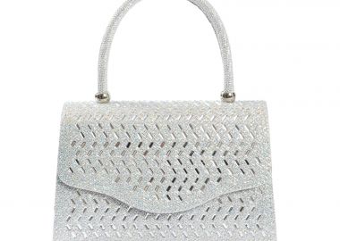 Glitter τσαντάκι χειρός με ανάγλυφο ζιγκ-ζαγκ σχέδιο - MAT FASHION - 