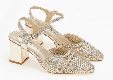 Γοβάκια με ιδιαίτερο σχέδιο - Χρυσό - Issue - 