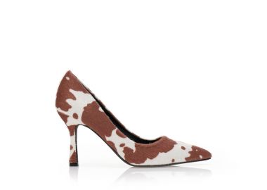 Γόβες animal print με λεπτό τακούνι COW - Tsoukalas - 