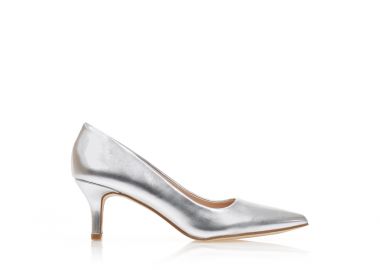 Γόβες ασημί δερματίνη μυτερές ΑΣΗΜΙ - Tsoukalas - 