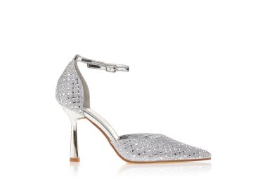 Γόβες ασημί λούρεξ με στρας ΑΣΗΜΙ - Tsoukalas - 