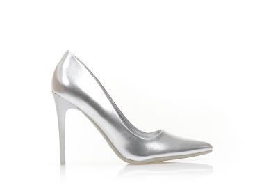 Γόβες ασημί λουστρίνι μυτερές ΑΣΗΜΙ - Tsoukalas - 