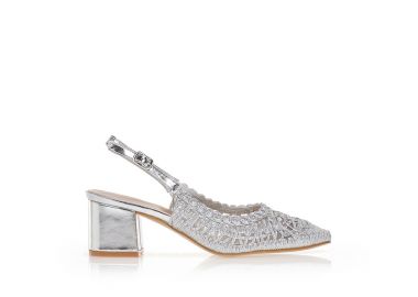 Γόβες ασημί με διάτρητο σχέδιο ΑΣΗΜΙ - Tsoukalas - 