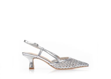 Γόβες ασημί με διάτρητο σχέδιο ΑΣΗΜΙ - Tsoukalas - 