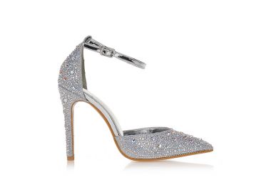 Γόβες ασημί με στρας ΑΣΗΜΙ - Tsoukalas - 