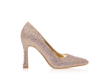 Γόβες χρυσές λούρεξ από στρας μυτερές ΧΡΥΣΟ - Tsoukalas - 