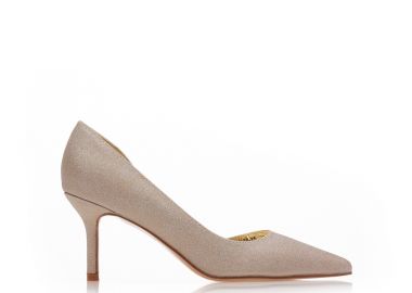 Γόβες χρυσές λούρεξ μυτερές ΧΡΥΣΟ - Tsoukalas - 