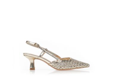 Γόβες χρυσές με διάτρητο σχέδιο ΧΡΥΣΟ - Tsoukalas - 