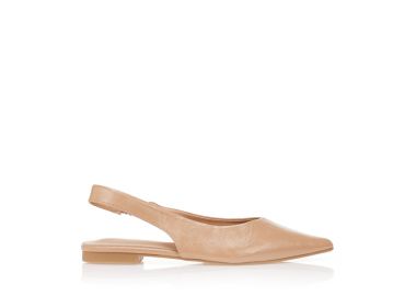 Γόβες δερματίνη με ανάγλυφο σχέδιο NUDE - Tsoukalas - 