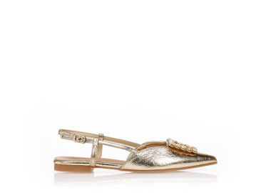 Γόβες δερματίνη με ιδαίτερη αγκράφα ΧΡΥΣΟ - Tsoukalas - 