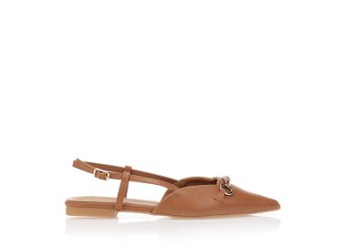 Γόβες δερματίνη με ιδαίτερη αγκράφα ΚΑΜΕΛ - Tsoukalas - 