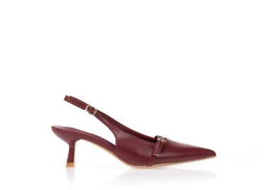 Γόβες δερματίνη με ιδαίτερο τακούνι ΜΠΟΡΝΤΟ - Tsoukalas - 